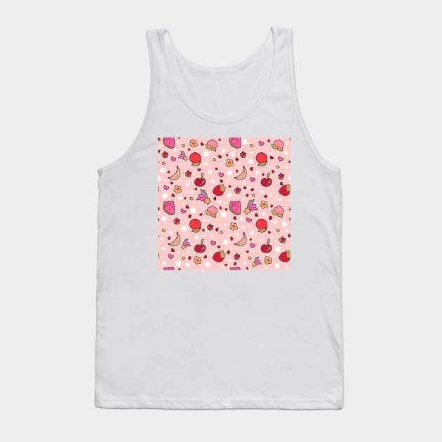 Kawaii Fruit Pattern Tank Top by saradaboru